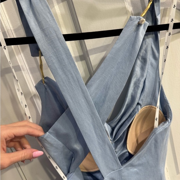 AJE Liberty Asymmetric Linen-Blend Mini Dress - Picture 8 of 9